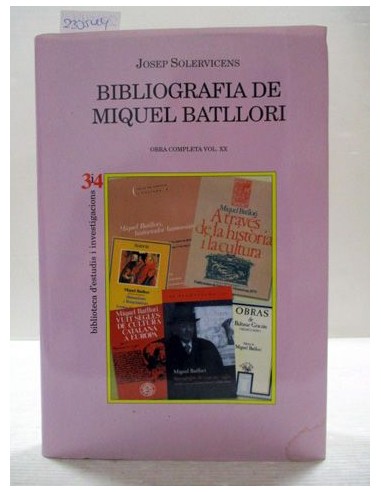 Bibliografia de Miquel Batllori. Josep Solervicens. Ref.230544