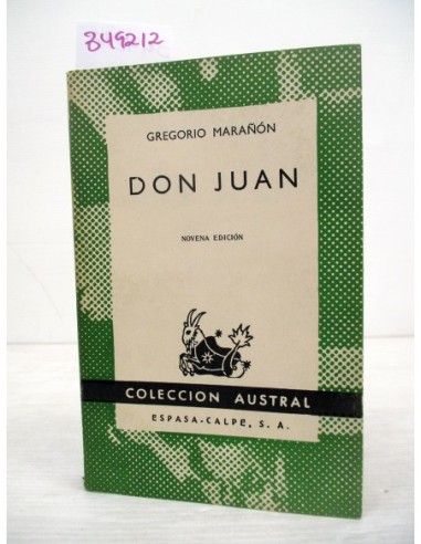 Don Juan. Gregorio Marañon. Ref.349212